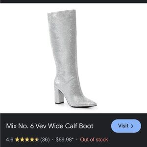 Mix No.6 Sparkly Rhinestone Tall Heeled Boots sz. 7W